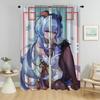 Blackout Curtains for Camera Genshin Impact Elegant Room Curtains 2 Pieces Partition Living Room Curtain Tulle for Bedroom Child