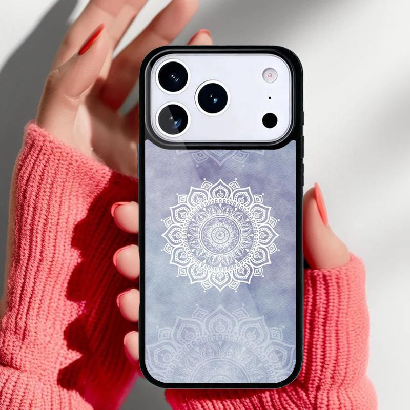 Indian Floral Henna Mandala Phone Case for iPhone 17 16 15 14 13 Pro Max Back Cover for 12 11 Pro Coque