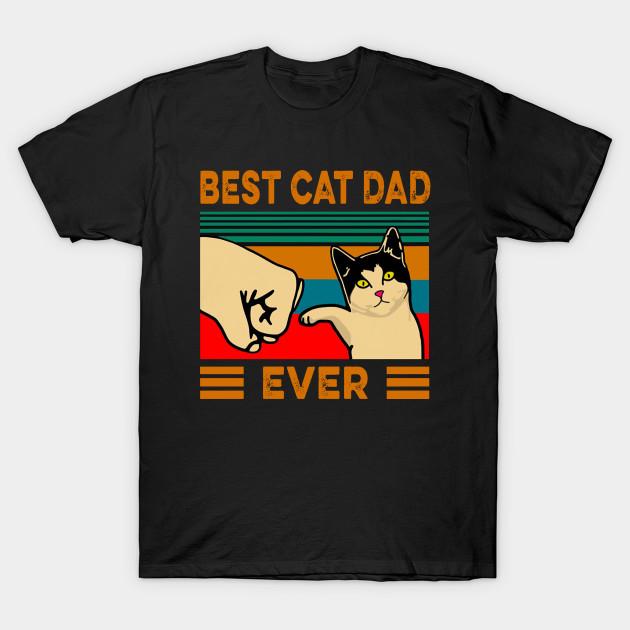 

Men Black Print T-shirt Best Cat Dad Ever No-Cut Transfer Paper Print Cotton Tshirt 2XL чорний