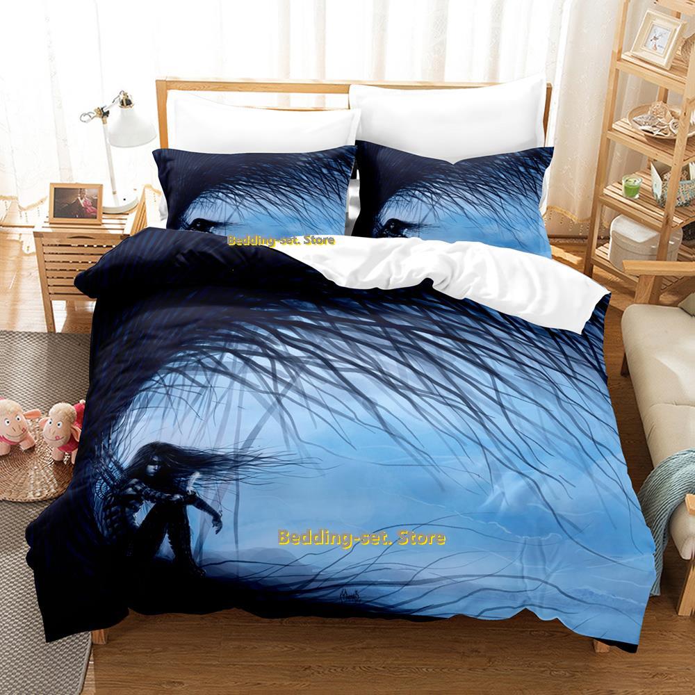 Comforter Dark Emo Bedding Set Single Twin Full Queen King Size Bed Set Adult Kid Bedroom s 3D Print Anime Bed