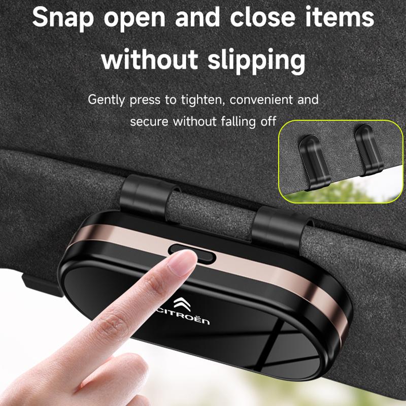 SVFE3 Car Sun Visor Organizer Glasses Ticket Card Box Styling Accessories For Citroen C6 C4 C3 C2 C1 2CV VTS DS3 DS5 RD3 Grand C15 C4L