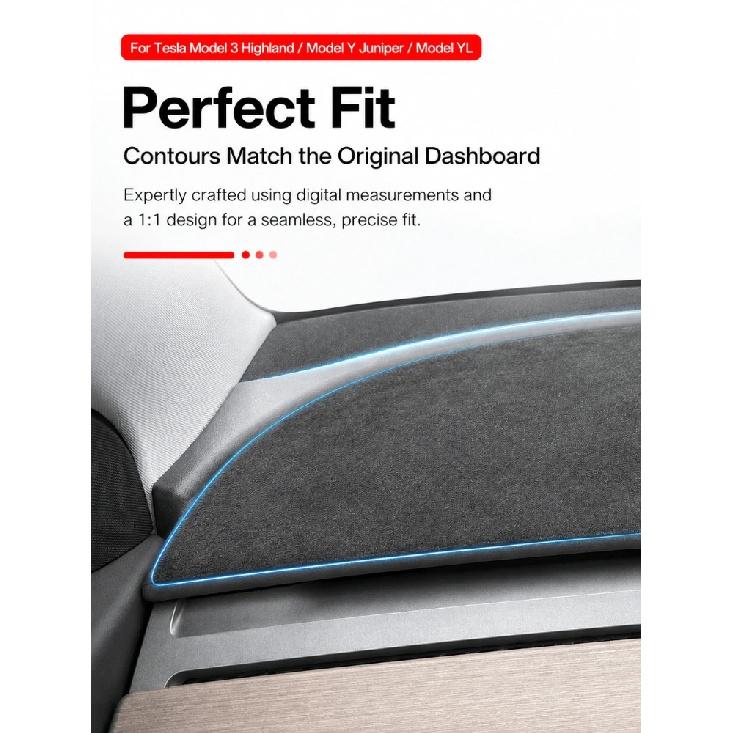 Dashboard Anti-UV Mat Cover for Tesla Model 3 Y 2021-2026 Juniper Highland MYL Suede Sunshade Protector Pad Car Accessories