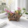 Durable Resin Succulent Pots Tree Stump Flowerpot for Succulents Small Plants, Imitation Wood Grain Planter Natural Style Plant Indoor Home