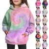 Girls' Hooded Tie-Dye Sweatshirt - Pullover Print Top
