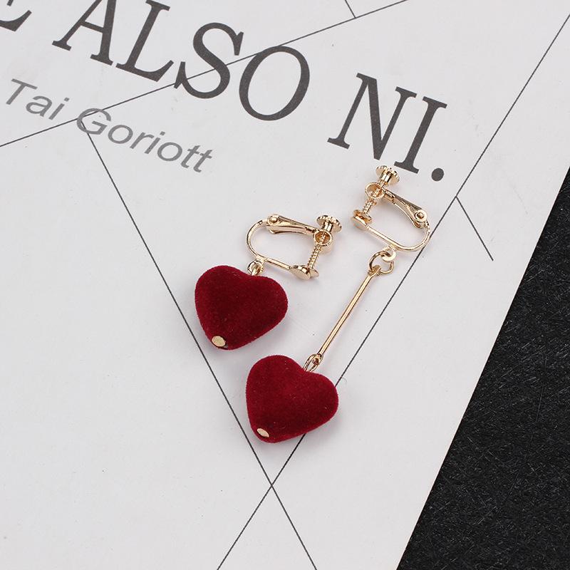 Серьги, Фланелевая Любовь Асимметричные Каффы, Жемчужные Серьги со Сладким Темпераментом, Женщины без Мочек