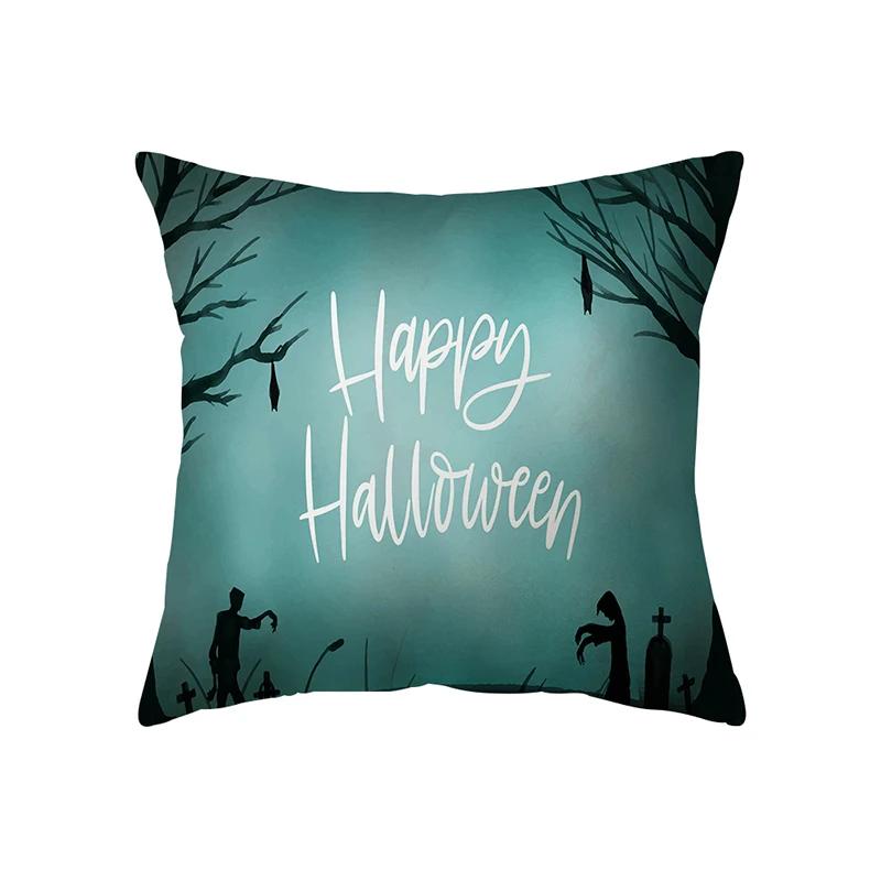 Horror Halloween Theme Pumpkin Print Pattern Cushion Cover Home Living Room Sofa Decoration Square Pillow