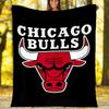 1 szt. Koc tematyczny Chicago Bulls - Nadruk cyfrowy, Poliester, Przytulny na wszystkie pory roku, Idealny na zewnątrz i w podróży