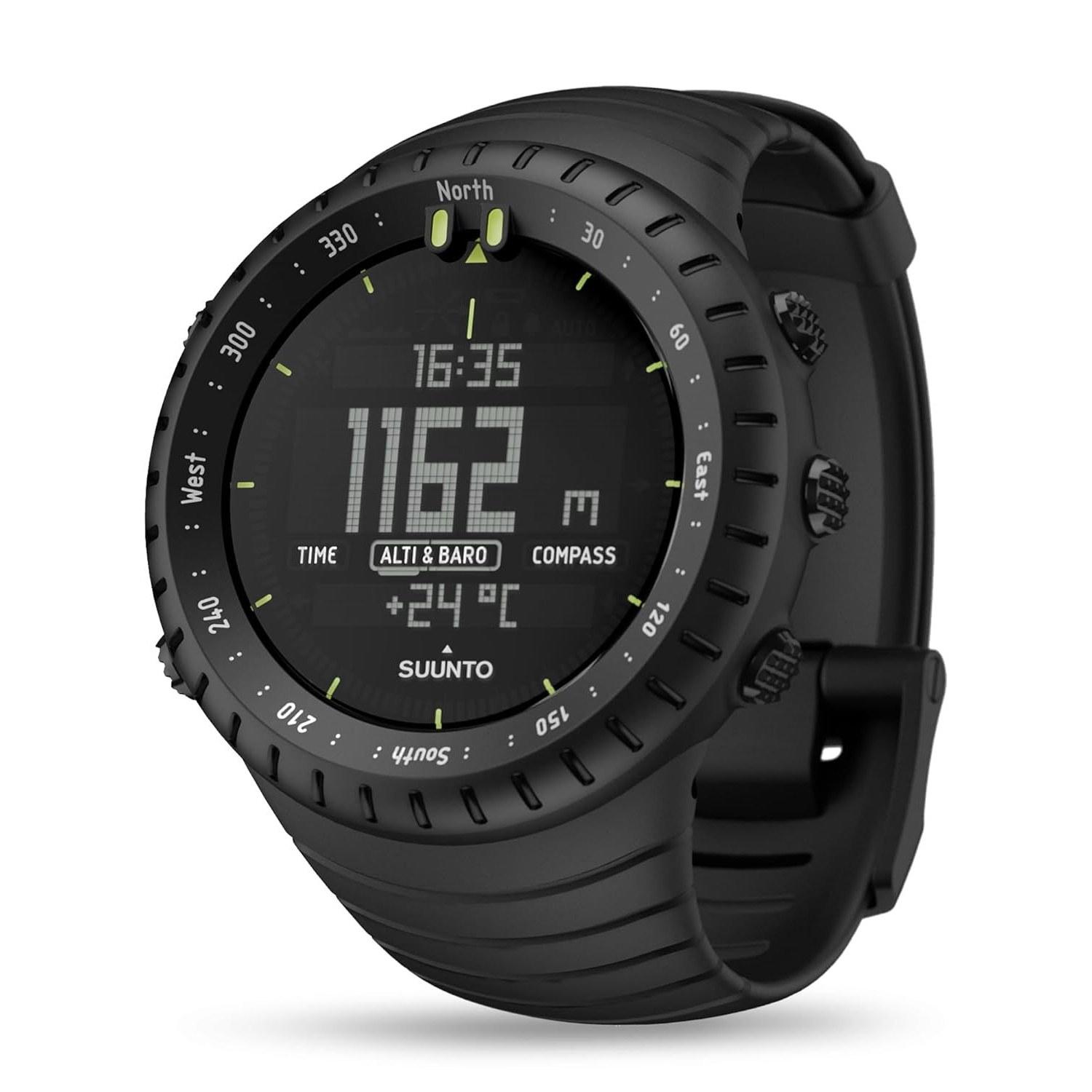 

Suunto wristwatch Core altimeter barometer/thermometer compass depth measurement. Water-resistant up 30 meters. Outdoor sports watch 2-year warranty.