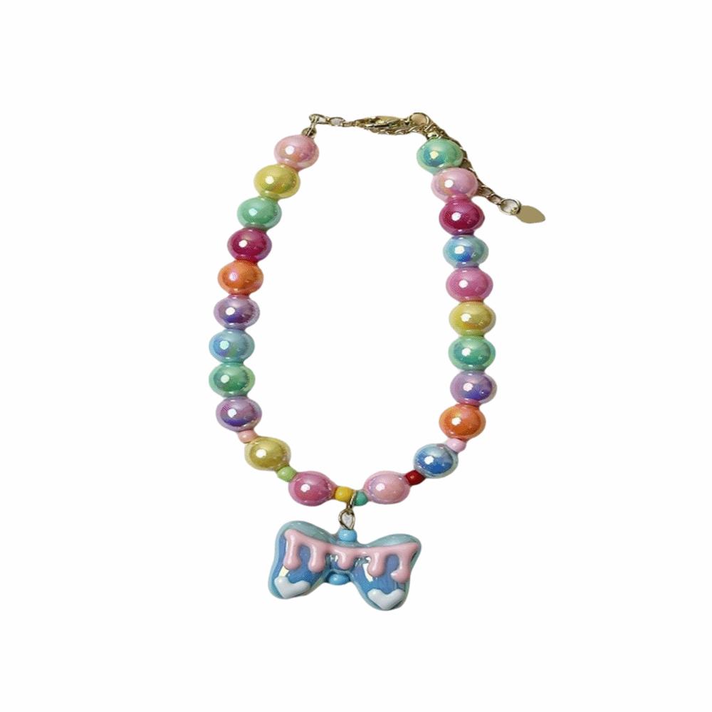 Adjustable Elastic Cat Neck Chain Colorful Dog Cat Pet Collar Pet Costume Accessories