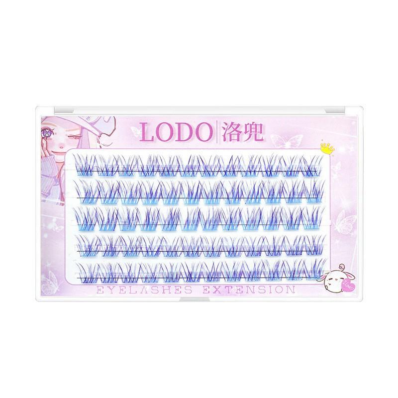 Lazy blue enchantress false eyelashes natural simulation novice segmented pure desire color dopamine 5-row glue-on blue enchantress false eyelashes синий
