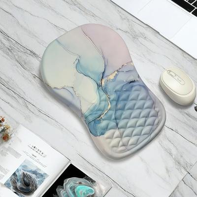 Ergonomic Mouse Pad Wrist Support Pain Relief Mouse Pad Comfortable Wrist Rest Entire Memory Foam Mouse Pad with Non-Slip Base