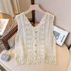 French Niche Design Hollowed-out Crocheted Knitted Waistcoat Vest for Women To Wear Outside In Summer Loose Tassel Sleeveless Spicy Girl Top