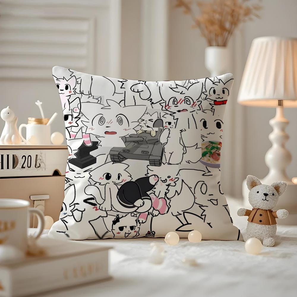 Boykisser Silly Cat Cushion Cover Pattern Printed Pillowcase For Living Room Sofa Cushion Cover & Bedroom Decor