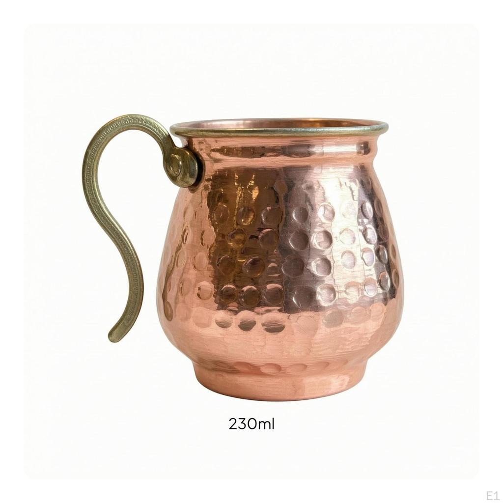 TurkishStyle Yogurt Cup CopperColored Hammered Metal Silver Interior for Cold Water