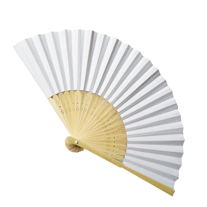 DIY Paper Wood Folding Fan Adults Children's Calligraphy Painting Practice Blank White Folding Fan Wedding Gifts