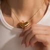 New Arrival 18K Gold Stainless Steel Heart Shaped Pendant Necklace Classic Vintage Style for Wedding Holiday Parties