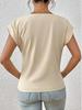 2025 Bestseller Women's Solid V-neck Short-Sleeve T-shirt - Elegant Spring/Summer Top