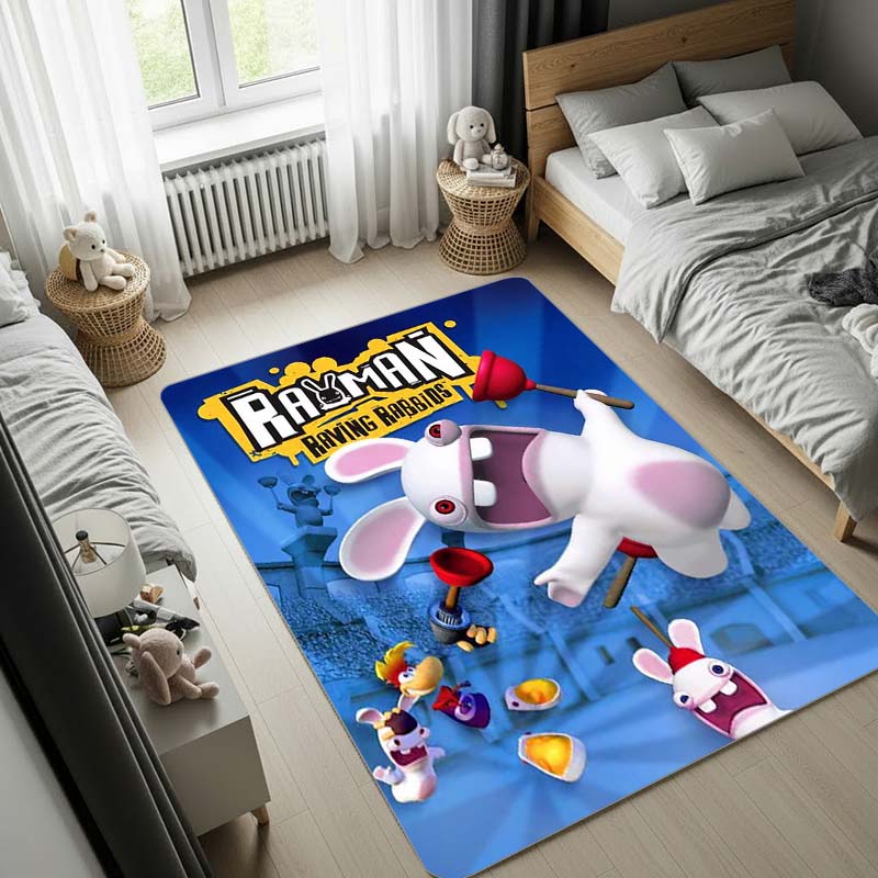 Raving Rabbids Carpet,Bedroom Rug, Doormat,Living Room Rug, Bedside Carpet, Computer Chair Mat, Christmas Gift.