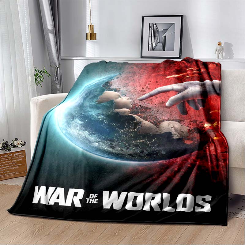 Krieg der Welten Retro Alien UFO Druck Flanell Überwurfdecke Warm Sofa Bett Heimdeko Fan Geschenk