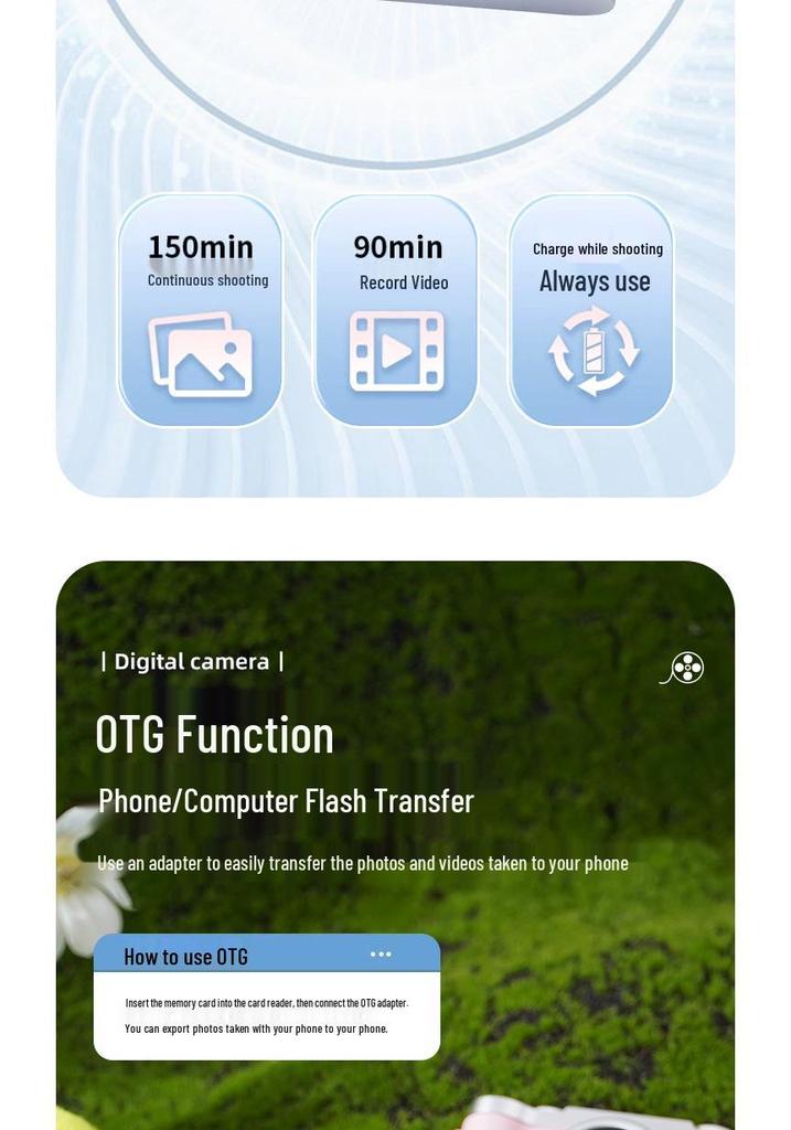 Vintage HD High-Pixel Dual Camera for Selfies and Portability