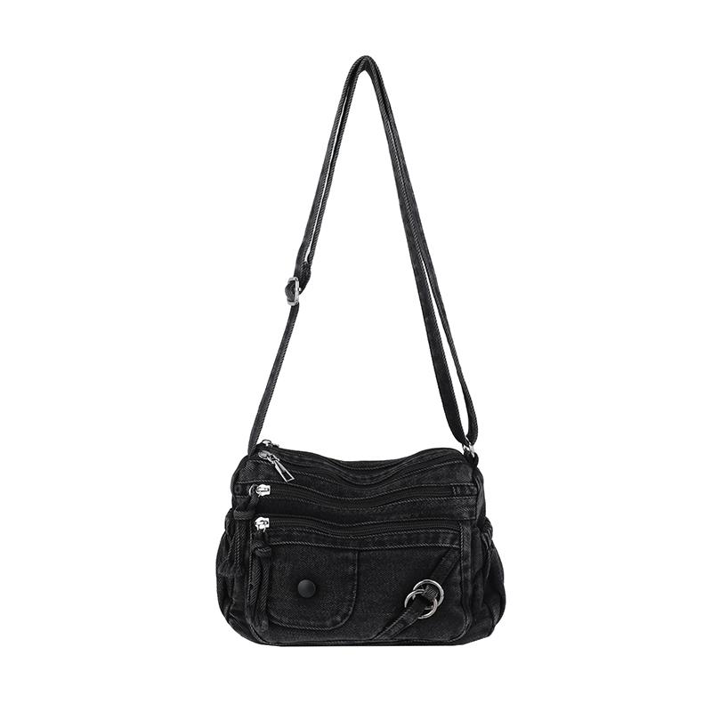 Jeans Crossbody-Tasche mit mehreren Reißverschlusstaschen, lässige Umhängetasche für Damen, für den täglichen Gebrauch und Reisen