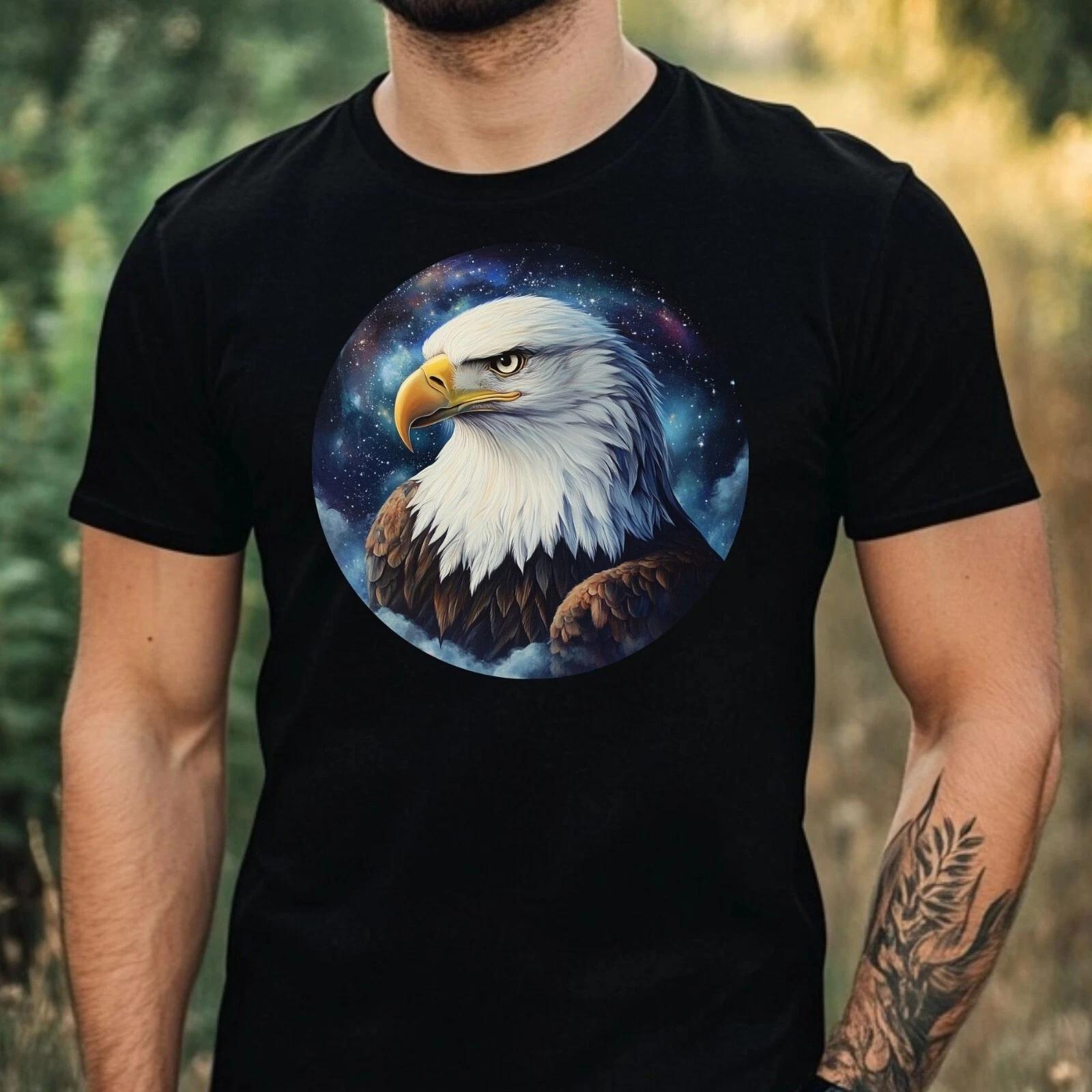 T-Shirt Herren Adler Portrait Motiv Baumwolle Größe XS bis 5XL S