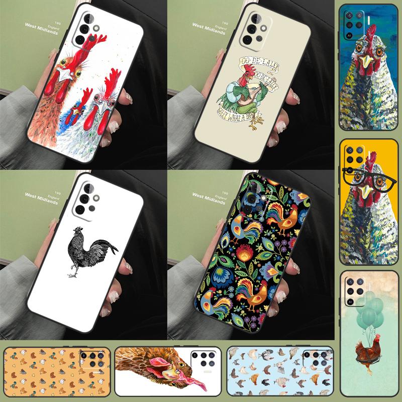 Chicken Hen Rooster Case For Samsung Galaxy A16 A33 A36 A56 A26 A15 A55 A53 A35 A22 A32 A52 A54 A34 A14 A05 A06