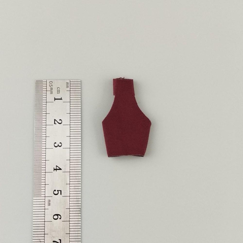 HAMRETHYPPZ 1/12 Scale Unisex Casual Clothing Set High Neck Short Sleeve Swimsuit Top Dark Red (Head and Body Not Included)