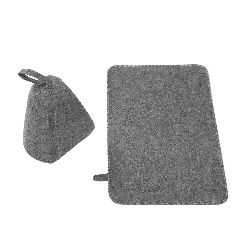 Sauna Felt Set Absorbent Bath Felt Hat Sauna Pad Poratble Bathroom Hair Cover for Man Woman