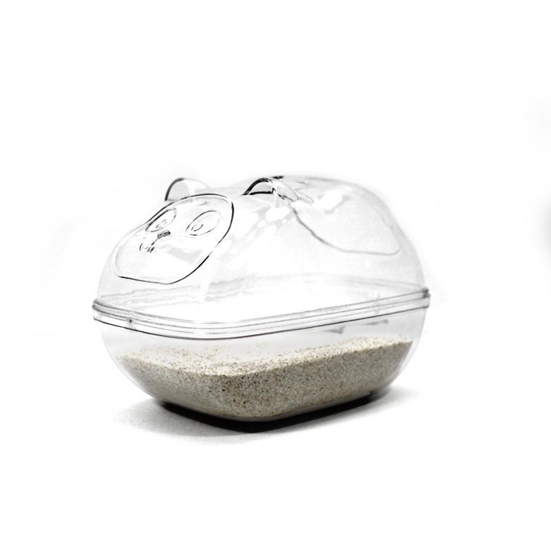 Golden Hamster Toilet & Urine Sand Bath - Two-in-One Transparent & Washable Ornaments
