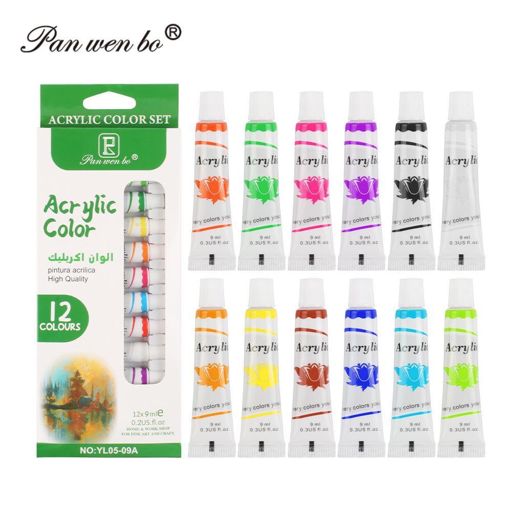12-color Acrylic Oil Painting Watercolor Gouache Set Children's Graffiti Glass Textile Paint