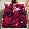 1Pc Alastor Anime Print Flannel Blanket, High quality Comfortable for All Seasons, Home Decor, Warmth and Comfort, Perfect for Christmas Gifts 55