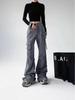 Women's Multi-Pocket High Waist Workwear Jeans - Autumn Loose Slimming Straight Leg, Versatile Wide-Leg Floor-Length Pants