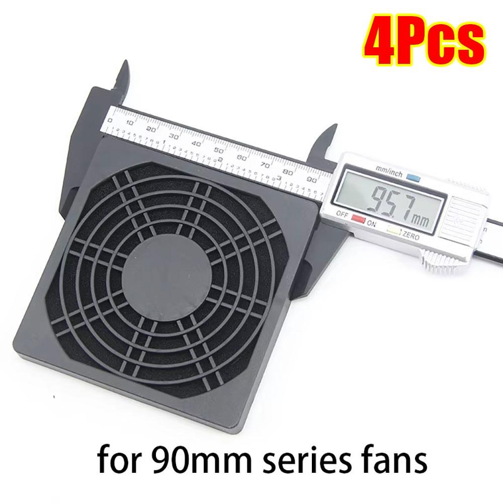 4Pcs Guard Grill Protector PC Computer Fan Filter 40/50/60/80/90/120mm ABS Case Fan Dust Filter 3in1 Cleaning Case