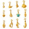 Ocean Series Beach Wind Diy Sea Turtle Sea Horse Shell Jewelry Buckle Pendant Stainless Steel Gold-Plated Accessories