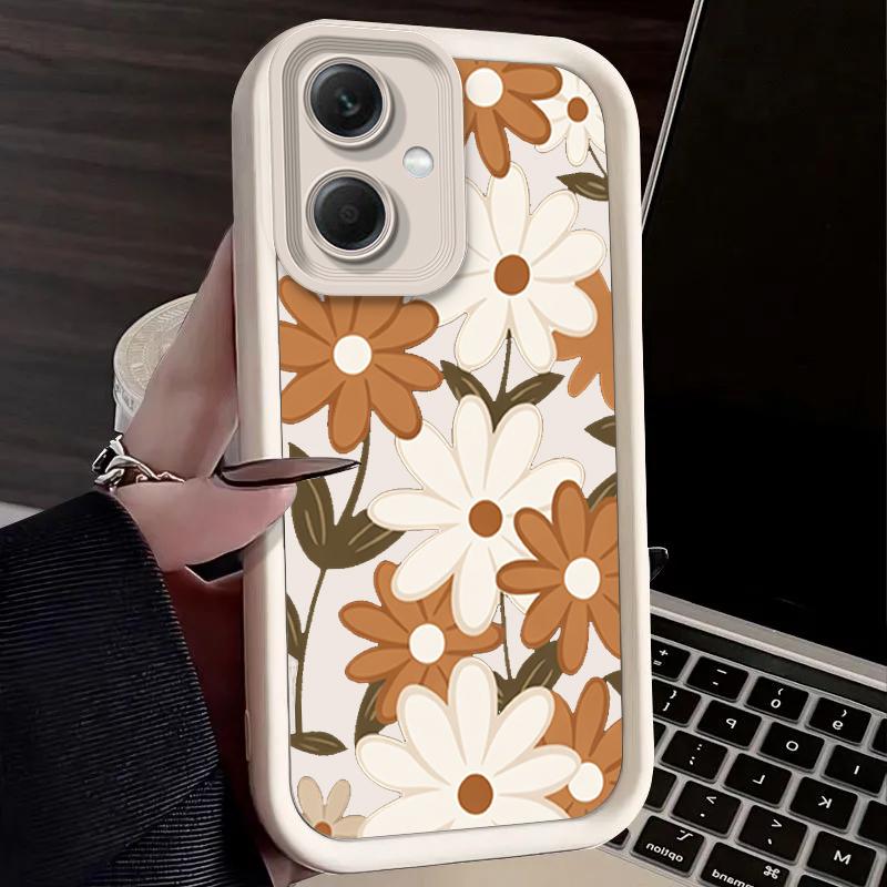 Cute White Daisy Print Case for Xiaomi Redmi Note 14 13 12 Turbo 11S 4G 11 10 Pro Plus 9 14C 13C 12C 9C A2 A1 Soft Cover Funda