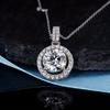 Ladies' Circular Pendant Necklace, Inlaid with Synthetic Zircon Design, Elegant and Sparkling Collarbone Chain, Birthday Gift