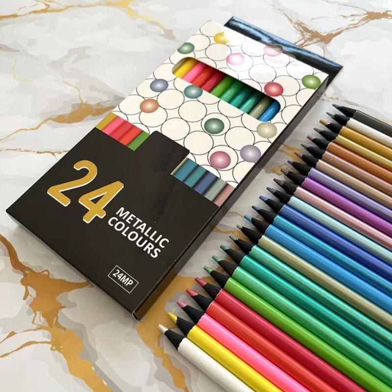 12/18/24 Color Art Supplies Metallic Colored Pencil Set Drawing Pencils Sketching Pencils Classroom for Adult