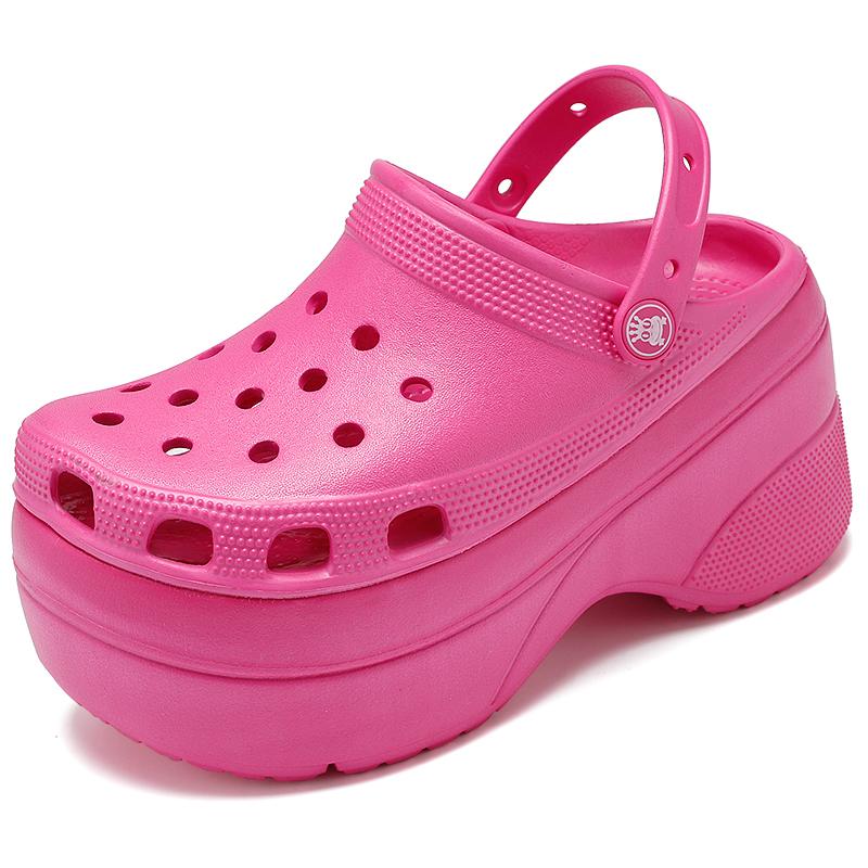 10cm Summer Women Clogs Quick Dry Garden Shoes Female Beach Sandals Antiskid Home Slippers Thick Sole Increased Flip Flops Sandals for