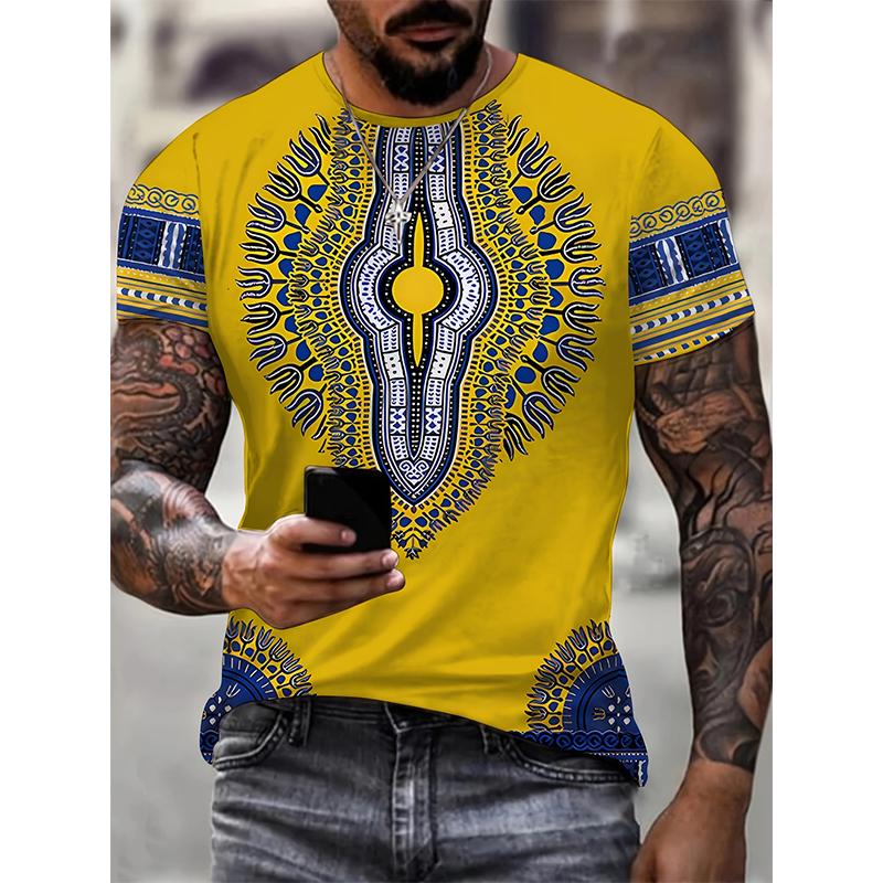 African Ethnic Style T-Shirts Tribal Dashiki 3D Print Men's Women Short Sleeve T Shirt Summer Oversized Harajuku Tops Tees Clothing