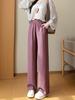Women's Summer Loose Wide-Leg Linen Pants - Lightweight Ice Silk, Versatile Straight Leg Style, Casual Yamamoto Design