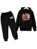 OZON Kinder Doppelblasen Cartoon Kapuzenpullover Set - Zweiteilig Herbst/Winter Freizeitkleidung