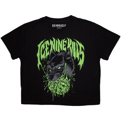 Ice Nine Kills Damen Crop Top: Wolf (Schwarz) (Klein)