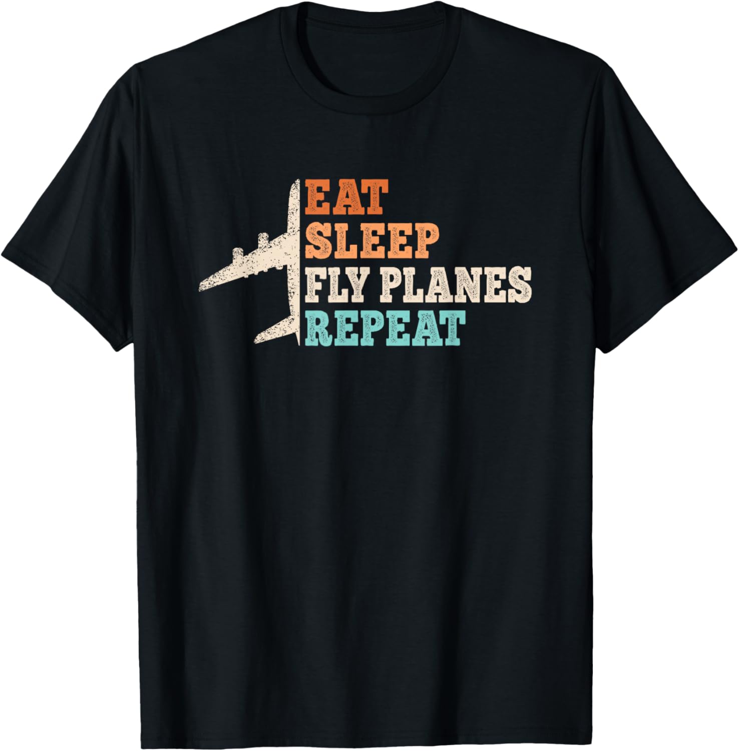 

Eat Sleep Fly Planes Repeat Graphic Print Men s Cotton T-Shirt Casual Trip Tee 4XL