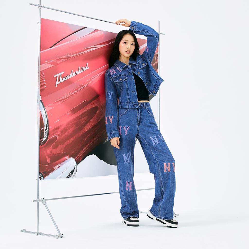 New MLB Fashion Sports Collection New York Yankees 24FW Jeans Women's Indigo 3FDPG0144-50INS