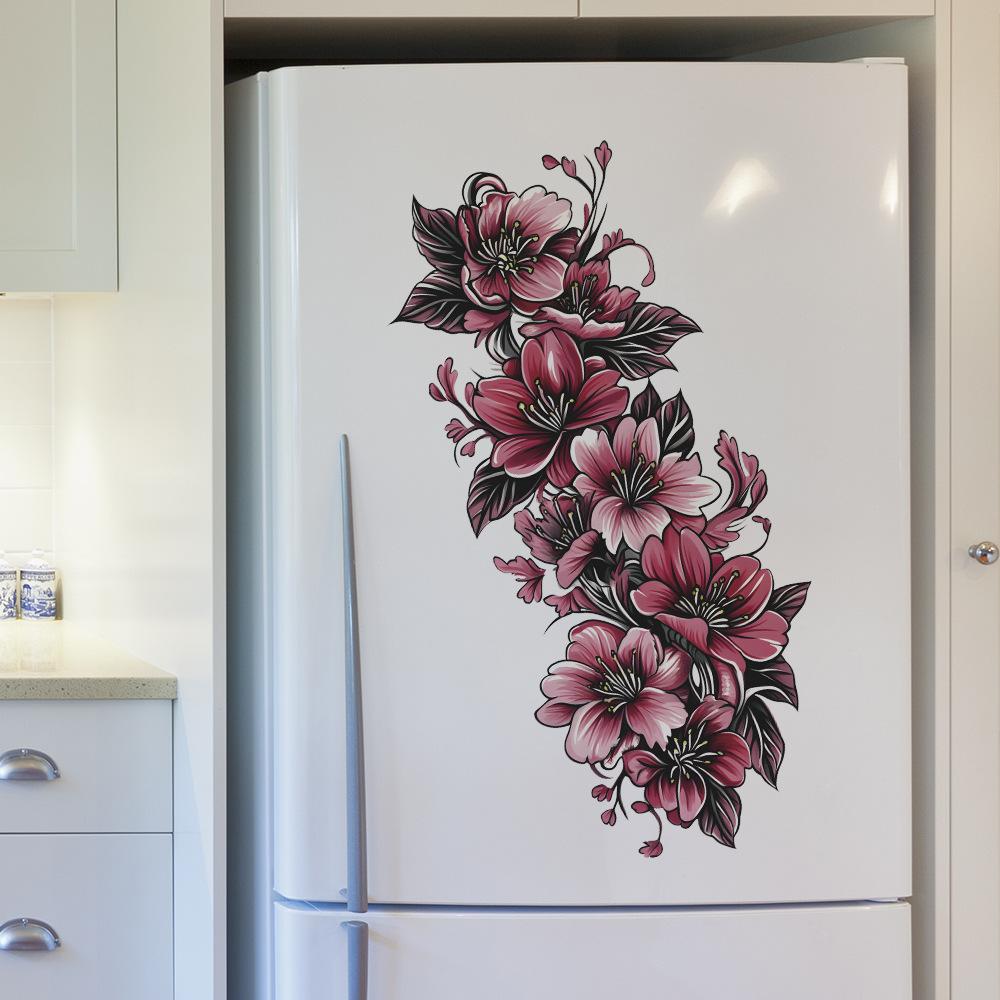 Gemalte Blumen Badezimmer Badezimmer Zuhause Wandhintergrund Verschönerung Dekoration Wandaufkleber