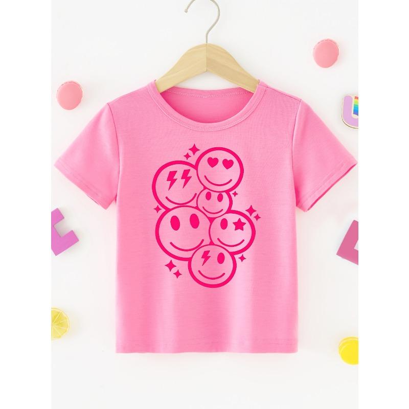 European sizes YBY Girl Creative Cartoon Pattern Print Novel Sweet Versatile T-Shirt Girl Apparel