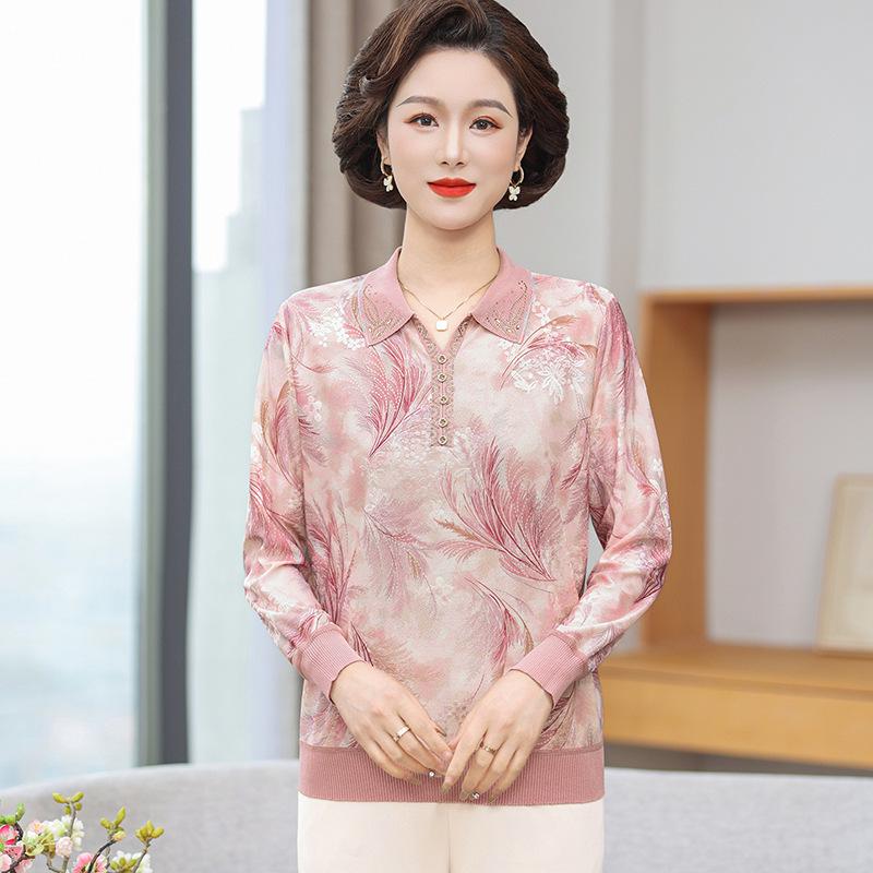 2026 Spring/Autumn Fashionable Age-Defying Top for Middle-Aged/Elderly Women - New Style Temperament Clothing