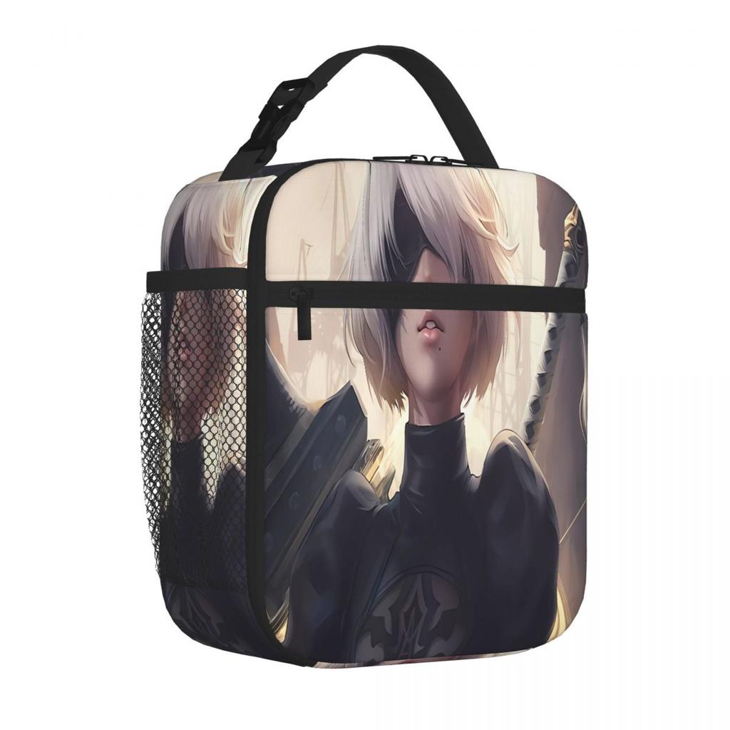 Bestselling Nier Automata 2B Plaid Thermal Tote Wilderness Camping Carry Lunch Bag