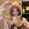 Plush Hat and Scarf for Women In Autumn and Winter High End New Lei Feng Hat Cute Thickened Warm Scarf